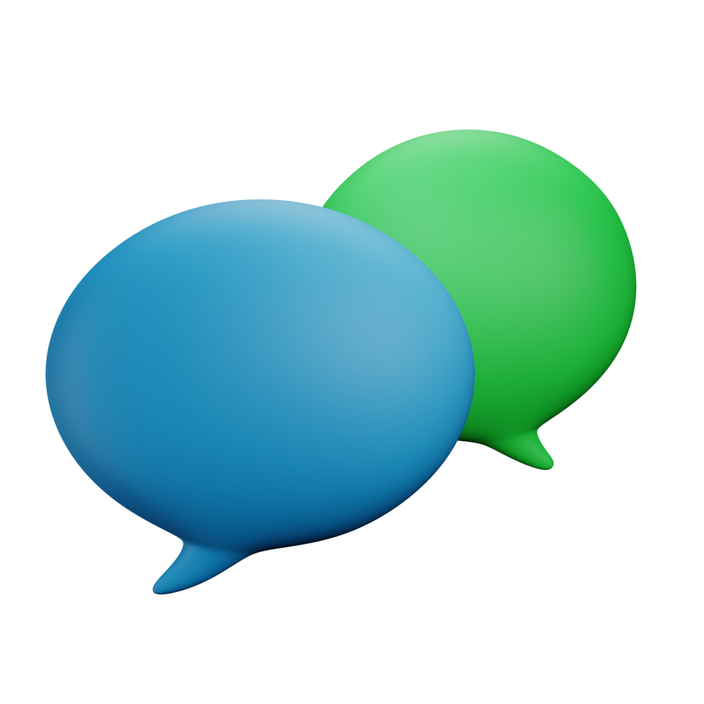 Free consultation discussion icon of two text bubbles, for website planning