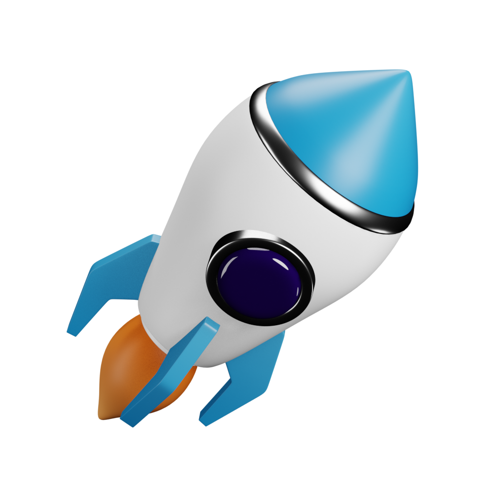 Rocket illustration to demonstrate a smooth, optimised website launch experience